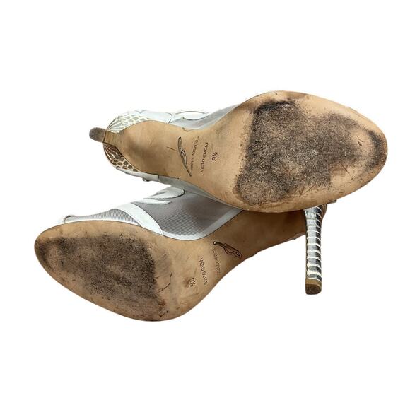 Brian Atwood Linscott Mesh Inset Heels Leather Ankle Strap Wedding Size 9.5 - Picture 9 of 9